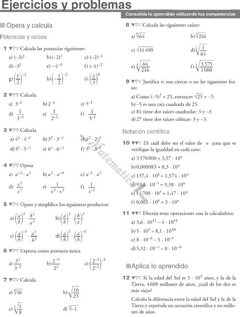 Potencias Y Raices Numeros Aproximados Eso Tercero De Secundaria