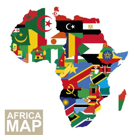 Africa Continent And Flags Stock Vector Ajlber