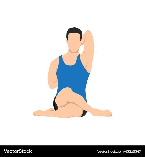 Man doing cow face pose or gomukhasana exercise Vector Image