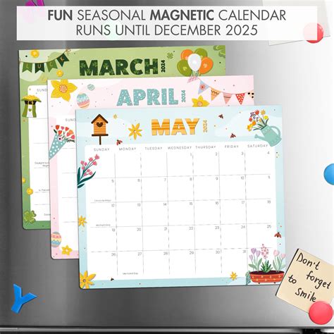 Snapklik Beautiful Magnetic Fridge Calendar Runs From