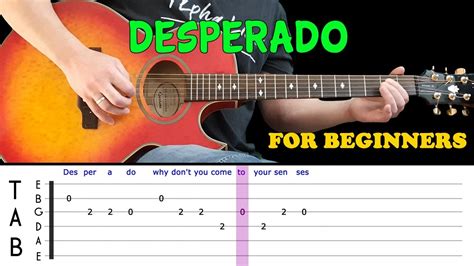 Desperado Easy Guitar Melody Lesson For Beginners With Tabs The