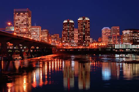 Richmond skyline at night Photograph by James Kirkikis