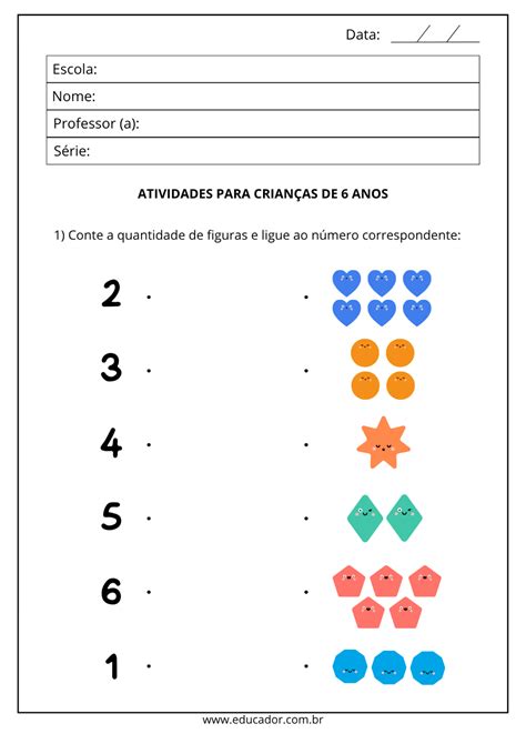 Atividades Lúdicas Para Crianças De 6 A 7 Anos - Atividades para crianças de 6 anos para imprimir - Educador