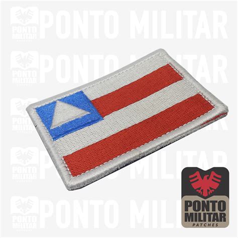 Bandeira Estado Bahia Patch Bordado X Cm Ponto Militar Patches