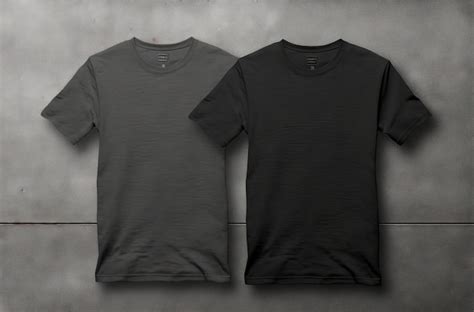 Premium AI Image | Two Pairs of Grey Tee Shirts Front and Back Mockups AI Generated