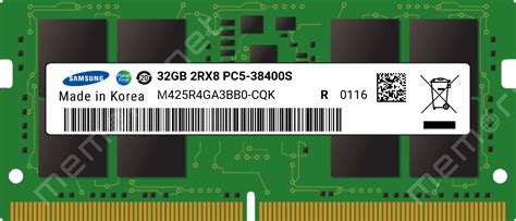 M425r4ga3bb0 Cqk Samsung 1x 32gb Ddr5 4800 Sodimm Pc5 38400s Dual Rank X8 Module