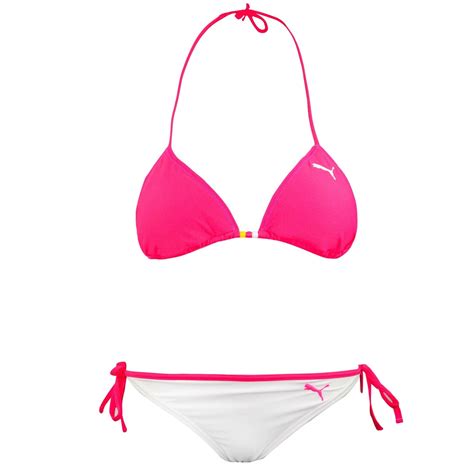 Puma Triangle Bikini Reversible White Pink Swimwear