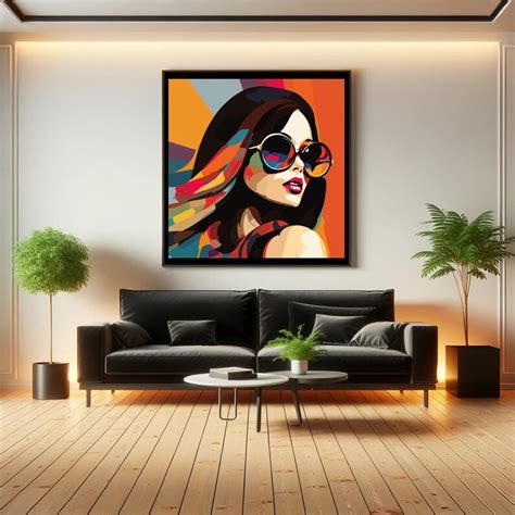 Pop Art Beauty Bold Allure Colorful Abstract Woman Retro Sunglasses