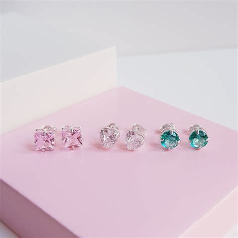 Trio Ponto De Luz Zirconias Coloridas Prata 925 Da Rosa Claro Pratas