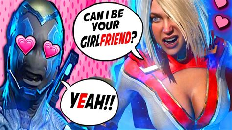 Blue Beetle And Every Female Thirsty Flirting Injustice 2 Funniest Interaction Intros Youtube