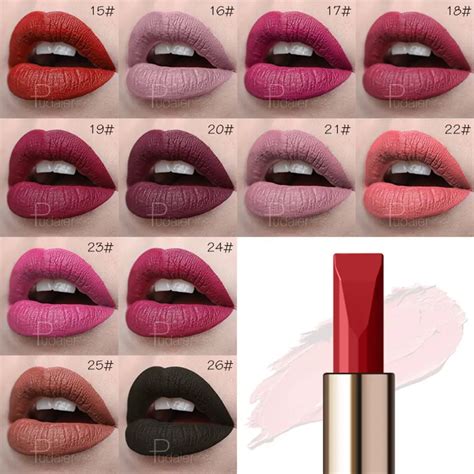 Pudaier Lip Makeup Pigments Waterproof Lipstick Nude Sexy Long Lasting