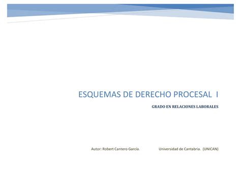 Esquemas DE Derecho Procesal I ESQUEMAS DE DERECHO PROCESAL I GRADO