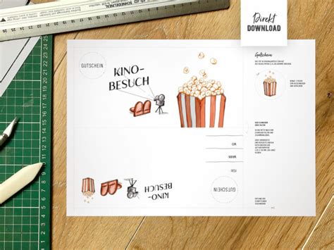 Gutschein Kino Zum Basteln Einladung F R Kinobesuch