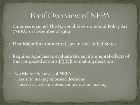 The National Environmental Policy Act Nepa Ppt Download