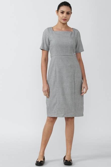 Van Heusen Woman Casual Dresses Van Heusen Grey Dress For Women At