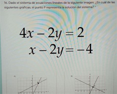 Solved 16 Dado El Sistema De Ecuaciones Lineales De La Siguiente