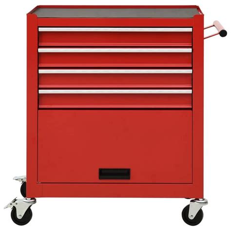 Tool Trolley With 4 Drawers Steel Red