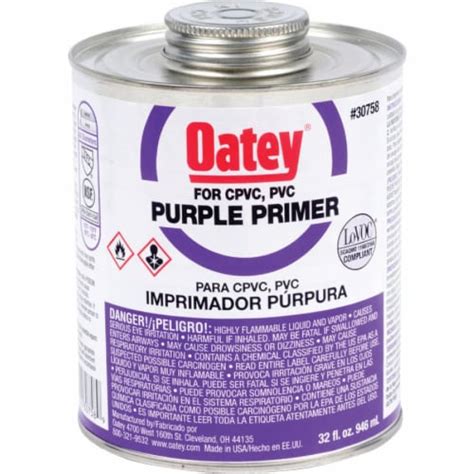 Oatey 32 Oz Purple Pipe And Fitting Primer For Pvccpvc 30758 32oz