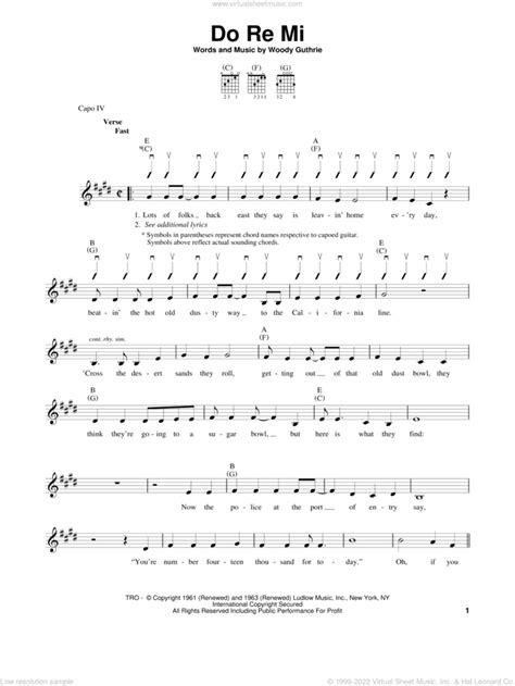 Do Re Mi Sheet Music For Guitar Solo Chords Pdf