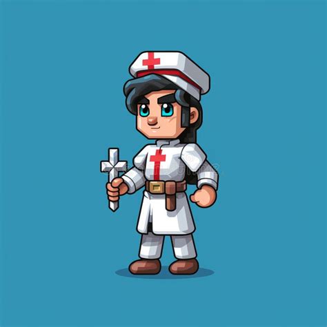 Lady Pixel Nurse Free Digital Art By Mr Stock Illustration