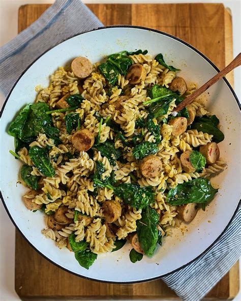 15 Minute Chicken Sausage And Spinach Pasta