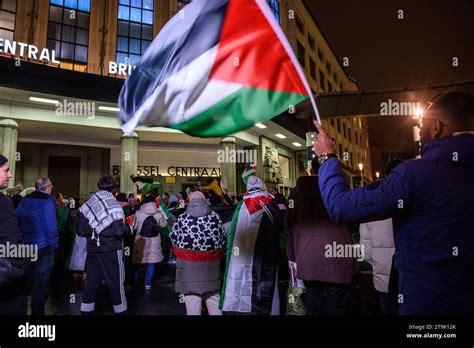 Pro Palestinian Demonstration In The Center Of Brussels Manifestation