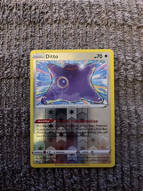 Pokemon Karta Ditto 107 159 Reverse Holo Crown Zenith Aukro