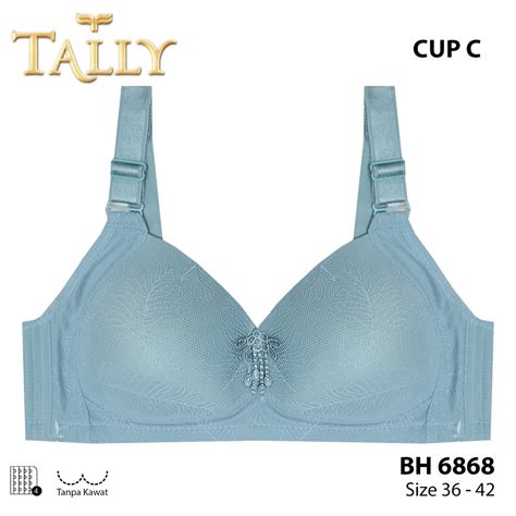 Jual TALLY BH 6868 Bra Tanpa Kawat Busa Tipis Bahan Katun CUP B C