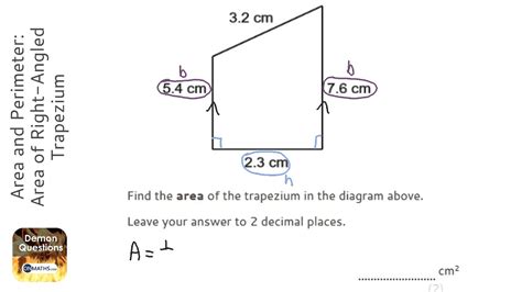 Area And Perimeter Area Of Right Angled Trapezium Grade 3 Onmaths