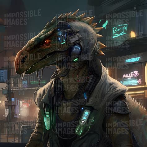 A Cyberpunk Dinosaur Impossible Images Unique Stock Images For