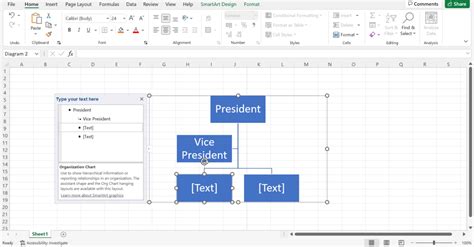 How To Use Smartart Hierarchy In Excel Sheetaki