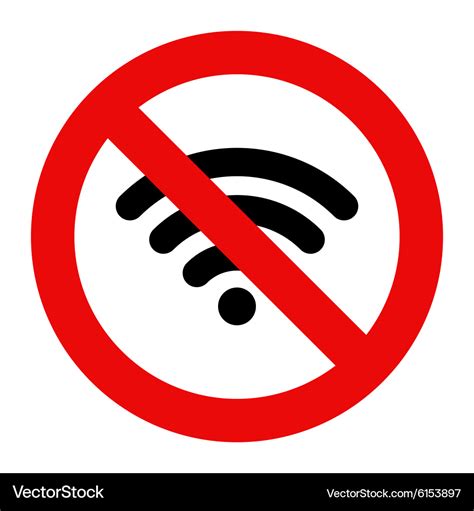 No Wifi Sign Royalty Free Vector Image Vectorstock