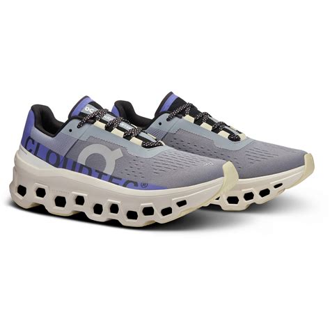 On Cloudmonster Running Shoes Women Mist Blueberry Bike