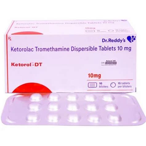 Ketorol DT Ketorolac Tromethamine Dispersible Tablet Packaging Size