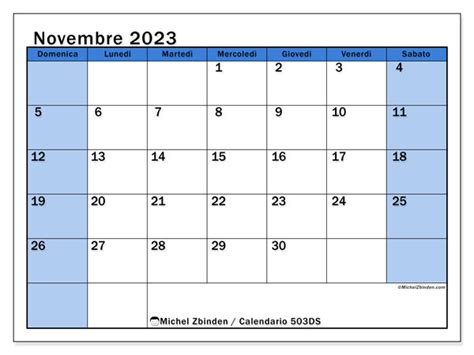 Calendario Novembre 2023 504DS Michel Zbinden CH