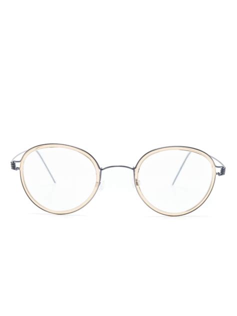 Lindberg Jackie U16 Round Frame Glasses Grey Farfetch Uk