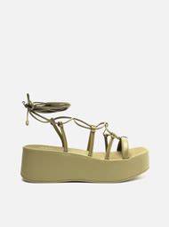 Sandália Nude Flatform Amarração Nós Brizza ZZ MALL