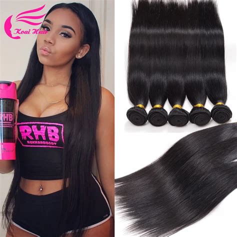 7a Peruvian Virgin Hair Straight 5 Bundle Deals 100 Human Hair Sew In