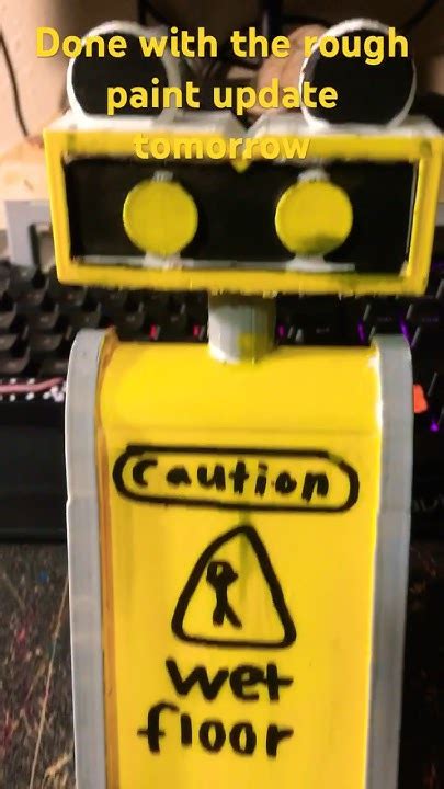 Making Wet Floor Sign From Security Breach Fnaf Wetfloorsignfnaf Fivenightsatfreddys Fnafsb