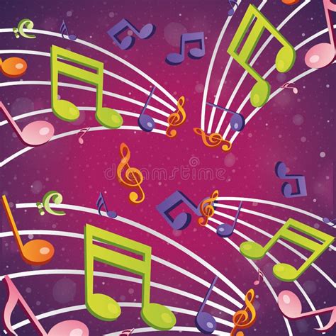 Concepto De Notas Musicales En Color Rosado Stock De Ilustraci N