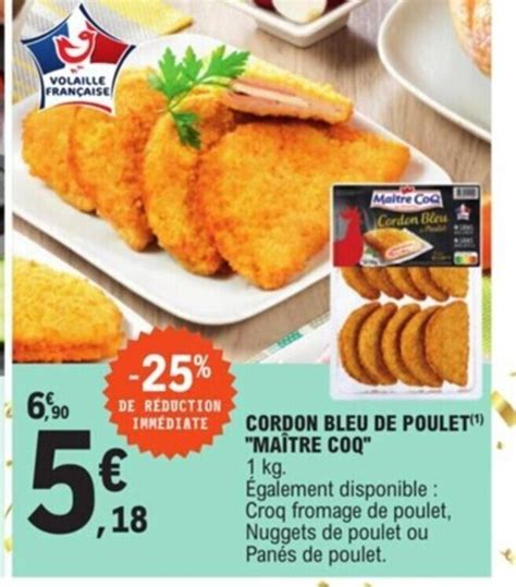 Promo Cordon Bleu De Poulet Maitre Coq Chez E Leclerc