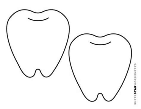 Tooth Template Superstar Worksheets