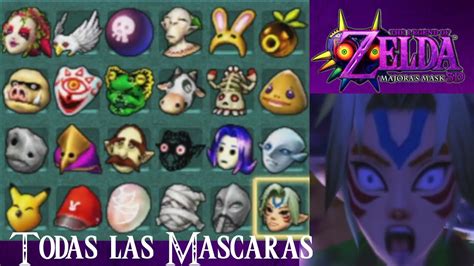 Todas Las Mascaras De Zelda Majoras Mask Ds Y N Youtube