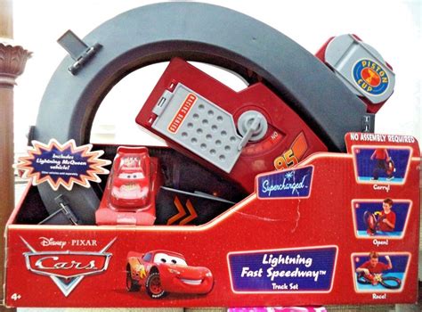 Disney Cars Lightning Fast Speedway Track Set W Mcqueen K Htf New