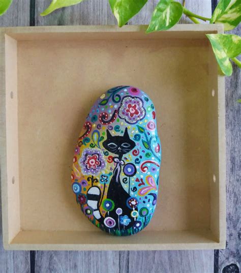 Hand Painted Pebble - Beautiful Cat | imagicArt