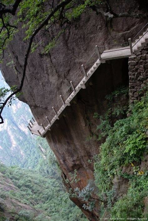 Tourist Stairway Huangshan Mountain China Huangshan Mountains