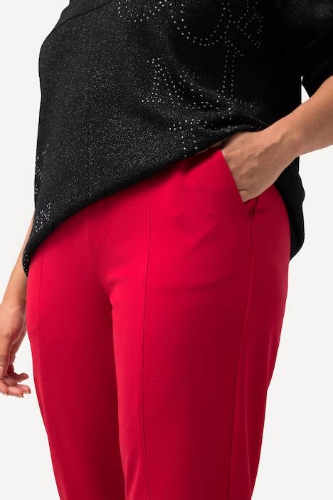 Stretch Fit Tapered Pants Red Ulla Popken
