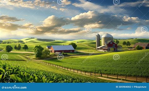 Crops Farm Spraying Royalty Free Illustration