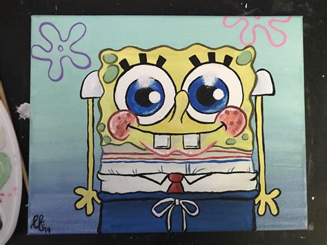 Thought You Guys Would Enjoy This Painting Of Spongebob On Canvas