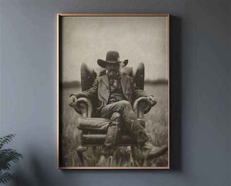 Texas Outlaw Wall Art Wild West Frontier Western Vintage Style Sepia